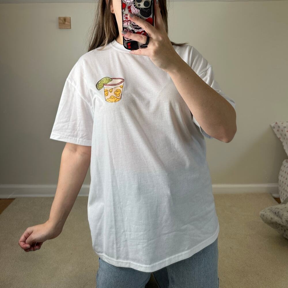 SHEIN: White Tequila Cartoon Tee - Picture 4 of 7
